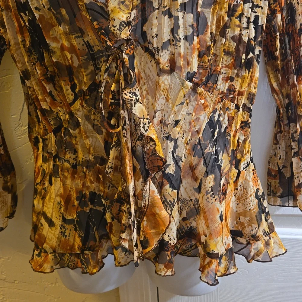 Notations Ruffled Sheer Top - Picture 5 of 9